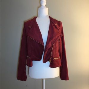 Forever 21 plus Suede jacket with Gold zipper